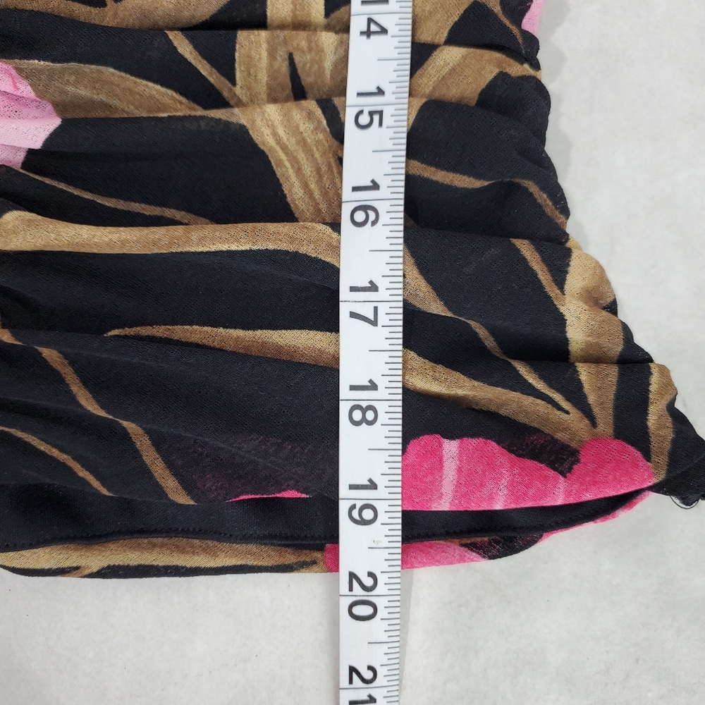 Cache Black Floral Two-Piece Skirt Set with Pink & Brown Print - Picture 13 of 16